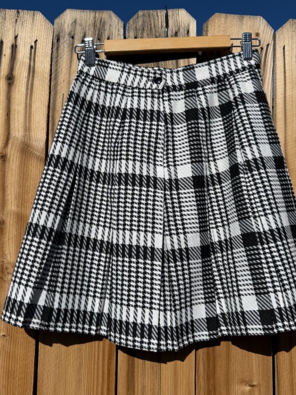 Vintage Pleated Miniskirt 90s Tracy Evans Black White Check Plaid Schoolgirl - Picture 6 of 9